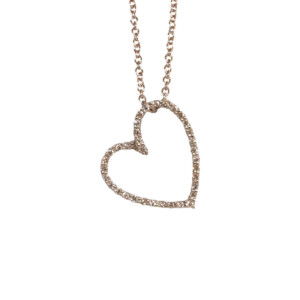 0.11ct Round Brilliant Cut Diamond Open Heart Pendent