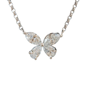 0.45ct Marquise & Pear Cut Diamond Butterfly Pendent