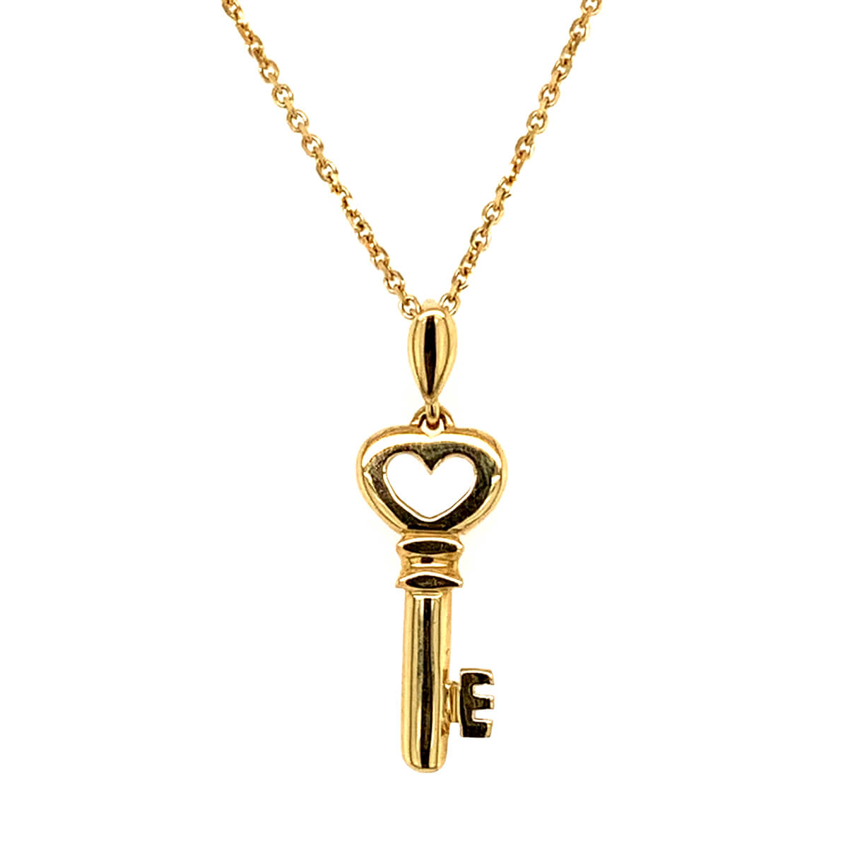 18ct Yellow Gold Key Design Pendant