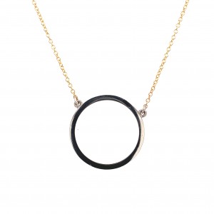 18ct Yellow Gold & Platinum Circle Pendent