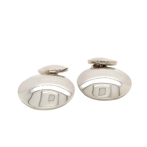 Silver Round Chain Link Cufflinks