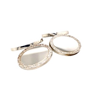 Silver Double Oval Chain Cufflinks