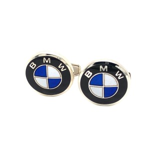 Silver Round BMW T Bar Cufflinks
