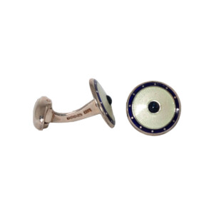 Sterling Silver, Sapphire & Enamel Cufflinks