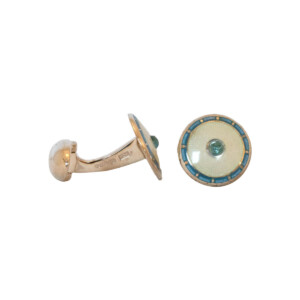 Sterling Silver, Topaz & Enamel Cufflinks