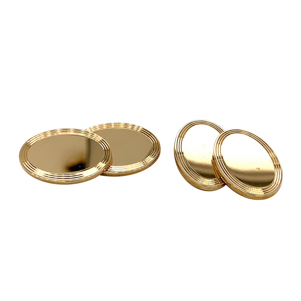 9ct Yellow Gold Oval Double Link Cufflinks