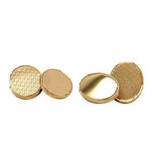 9ct Yellow Gold Oval Double Link Cufflinks