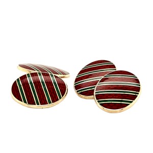 9ct Yellow Gold Enamelled Cufflinks