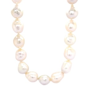 18ct Yellow Gold Baroque Cultured South Sea Pearl Necklace