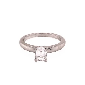 0.79ct Emerald Cut Diamond Solitaire Ring