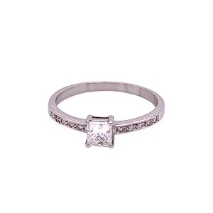 0.45ct Princess Cut Diamond Solitaire Ring