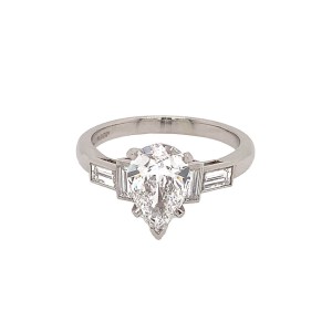 1.28ct Pear Shaped Diamond Solitaire Ring