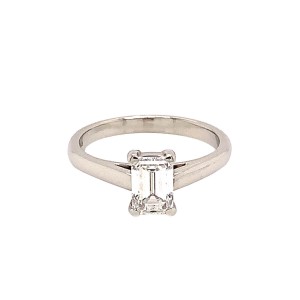 0.84ct Emerald Cut Diamond Solitaire Ring