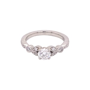 0.55ct Round Brilliant Cut Vintage Style Diamond Ring