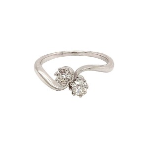 0.49ct Old Cut Diamond Twist Ring