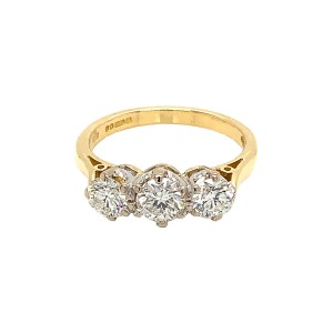 1.03ct Round Brilliant Cut Diamond Trilogy Ring