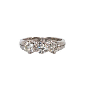 1.25ct Round Brilliant Cut Diamond Trilogy Ring