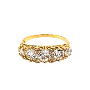 2.75ct Old Cut Diamond Half Eternity Ring
