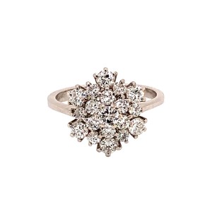 0.75ct Round Brilliant Cut Diamond Cluster Ring