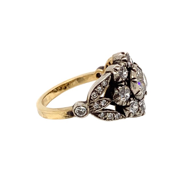 Georgian 18KT Yellow Gold Diamond Ring - Vintage Luxury
