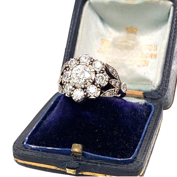 Vintage Style Diamond Cluster Ring - Coppins Jewellery