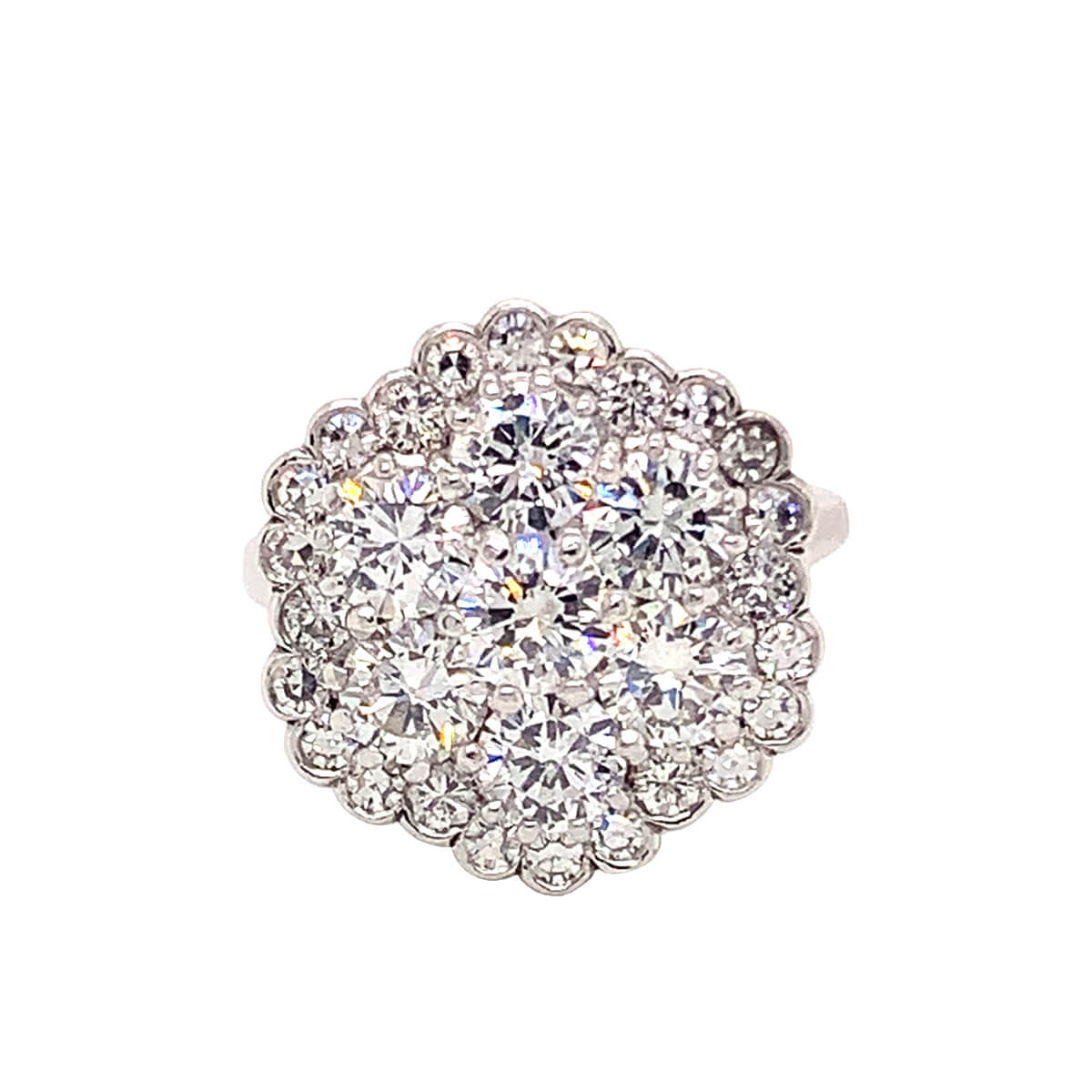 3.00ct Round Brilliant Diamond Cluster Ring