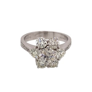 2.00ct Round Brilliant Diamond Cluster Ring