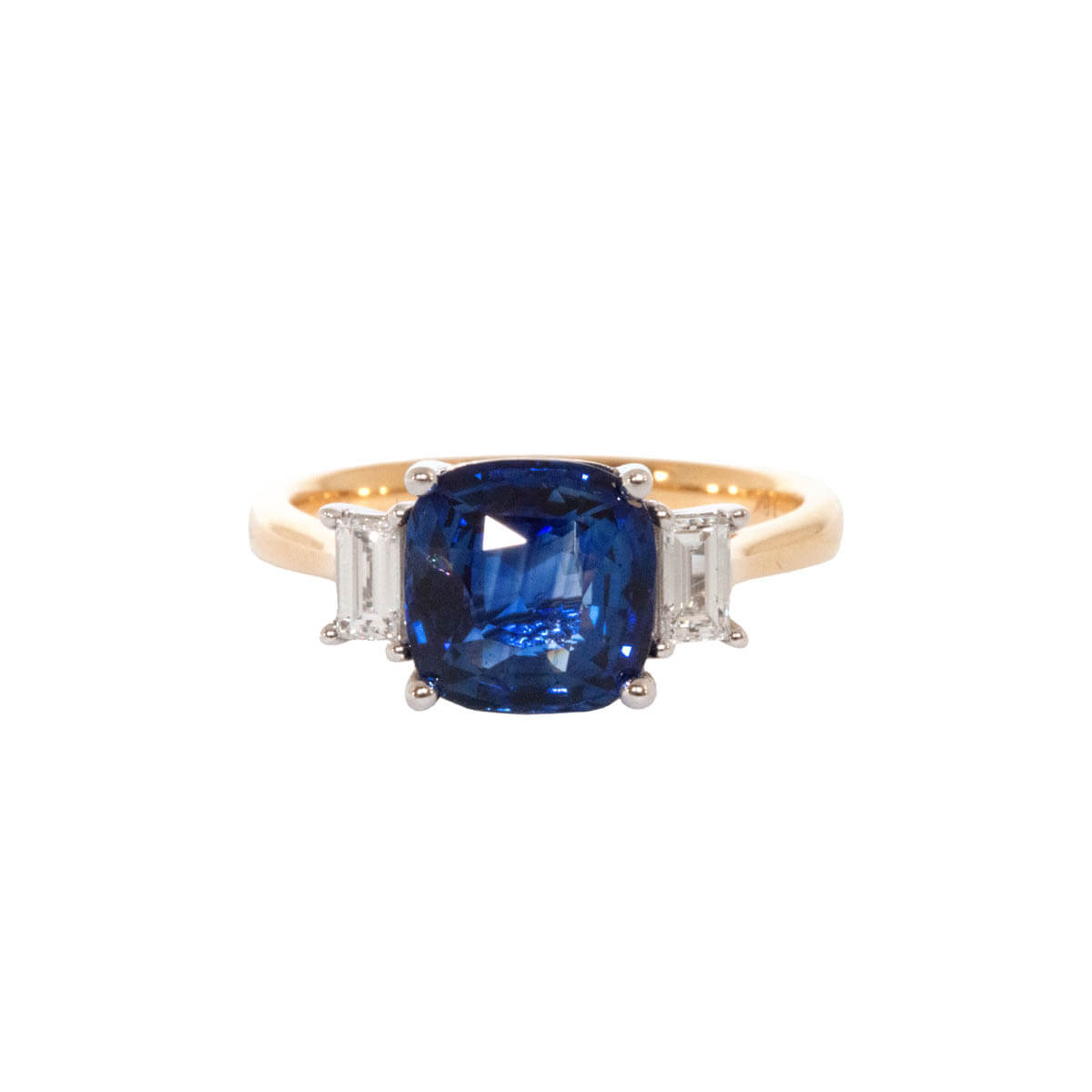 Cushion cut sapphire and diamond ring deals