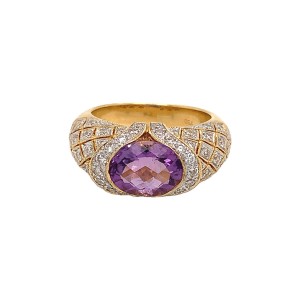 Amethyst & Diamond Cocktail Ring