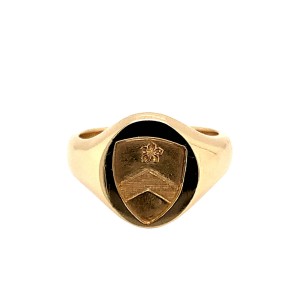 9ct Yellow Gold Seal Engraved Signet Ring
