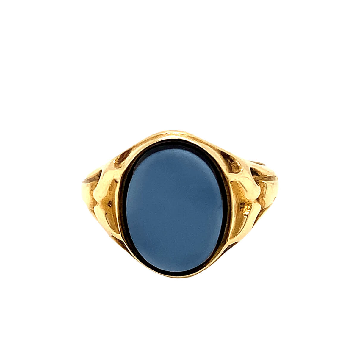 15ct Victorian Yellow Gold Oval Agate Signet Ring
