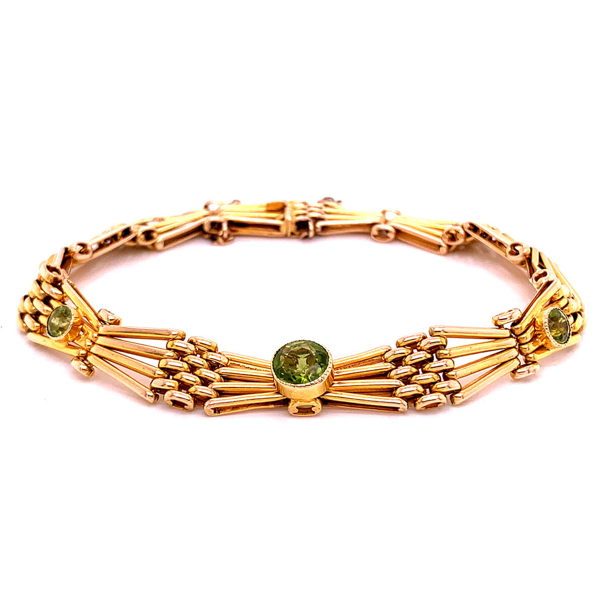 Victorian Peridot Set Gate Bracelet