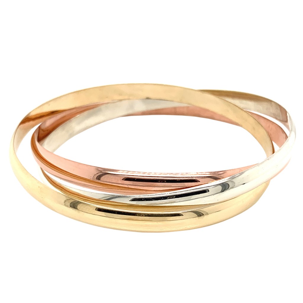 9ct Three Coloured Gold Russain Bangle | Cry For The Moon