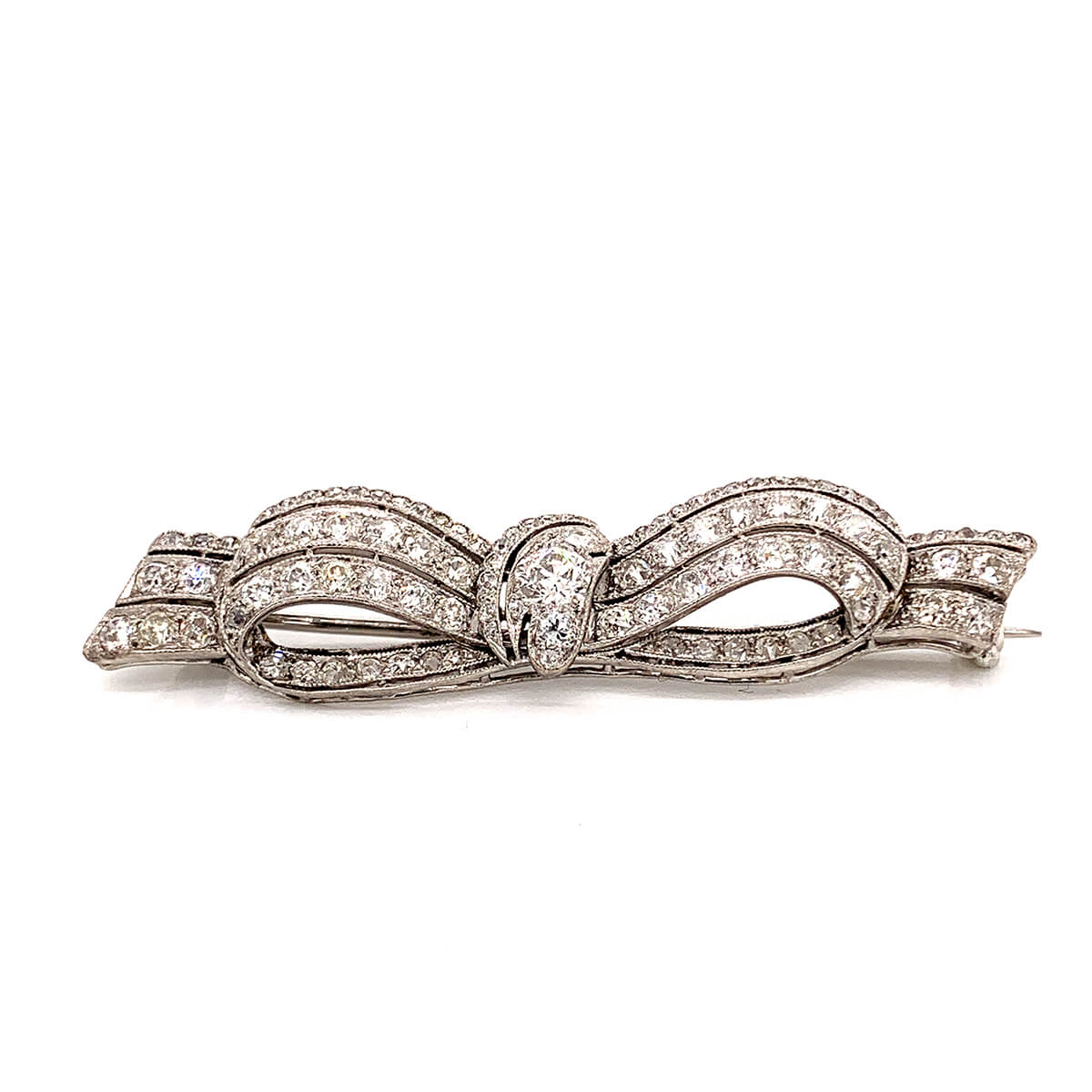 Diamond Bow Brooch