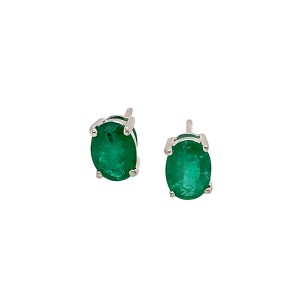 Oval Emerald Stud Earrings