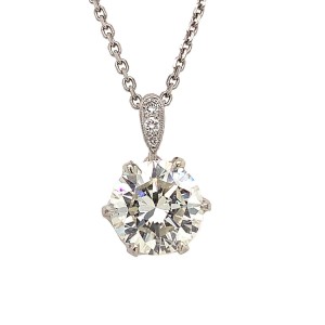 1.01ct Round Brilliant Cut Diamond Solitaire Pendant