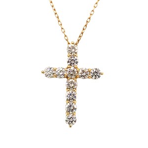 1.54ct Round Brilliant Cut Diamond Set Cross Pendent
