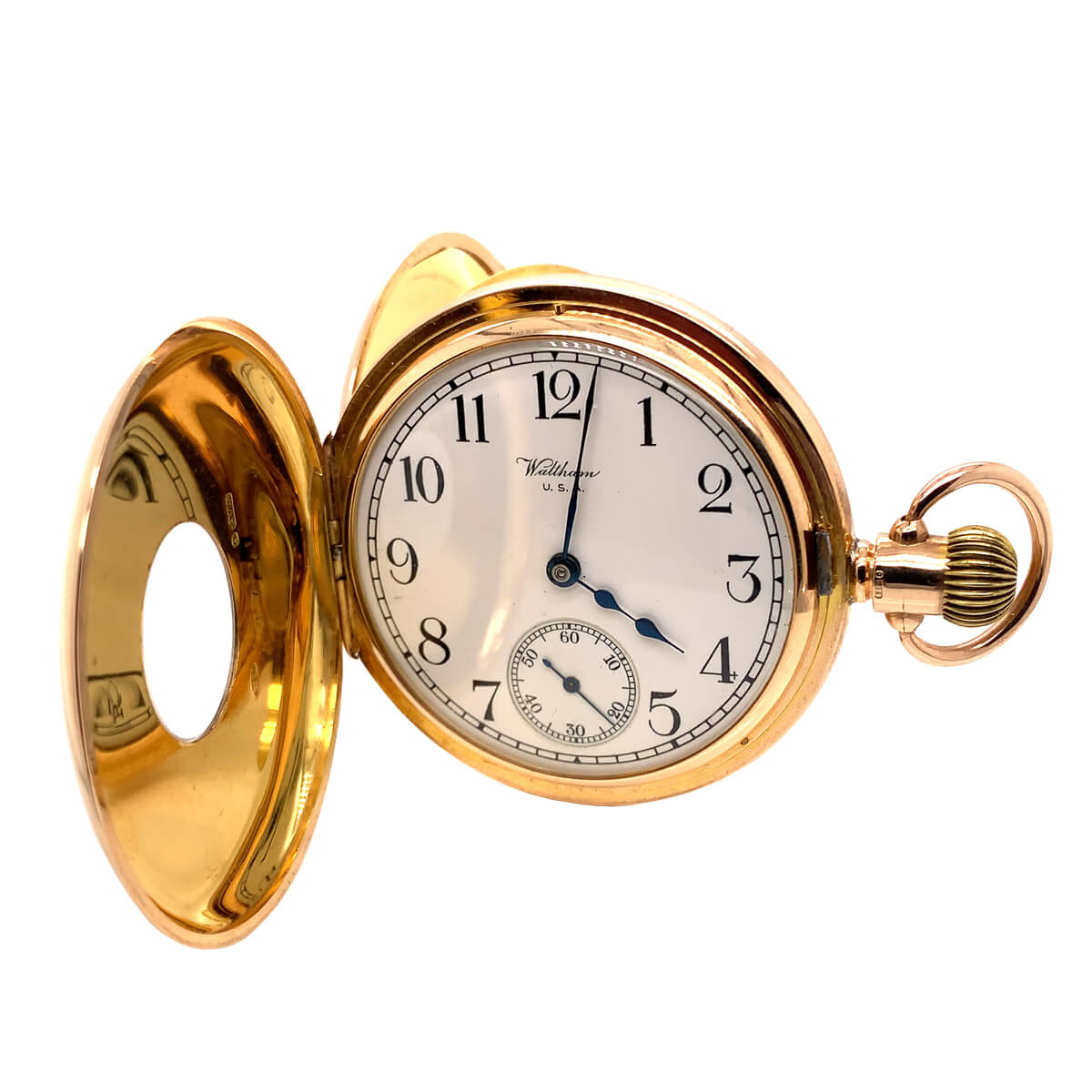 9ct Yellow Gold Half Hunter Pocket Watch Cry For The Moon