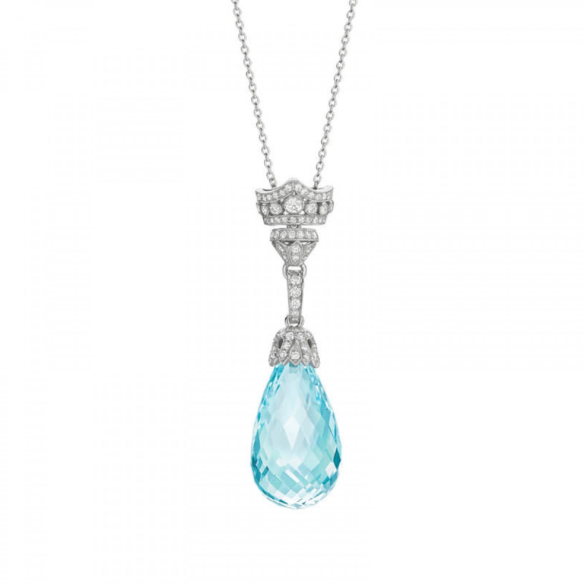 Diamond on sale aquamarine necklace