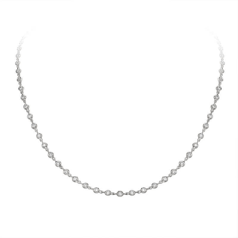 White Gold Spectacle Set Diamond Necklace