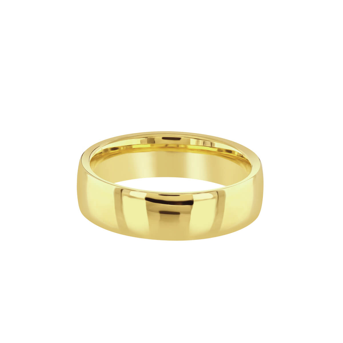 Yellow Gold Low Dome Court Wedding Ring